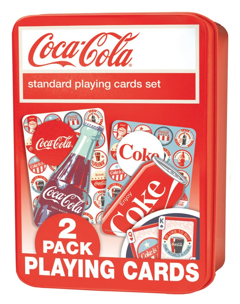 MasterPieces Officially Licensed Coca Cola 2 Pack Playing Cards - 54 Card Deck for Adults - Image 1